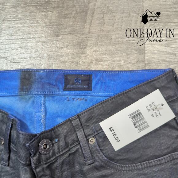 Adriano Goldschmied Coated Denim Straight Leg Jeans Size 27 (4) - Picture 2 of 6